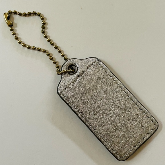 Coach Large Metallic Leather Handbag Tag - Picture 4 of 5